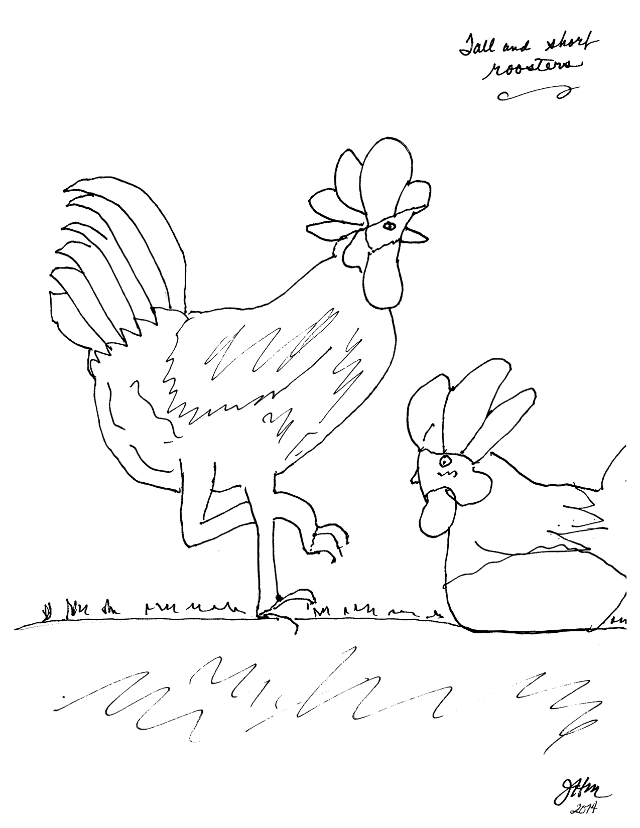 Tall and Short Roosters